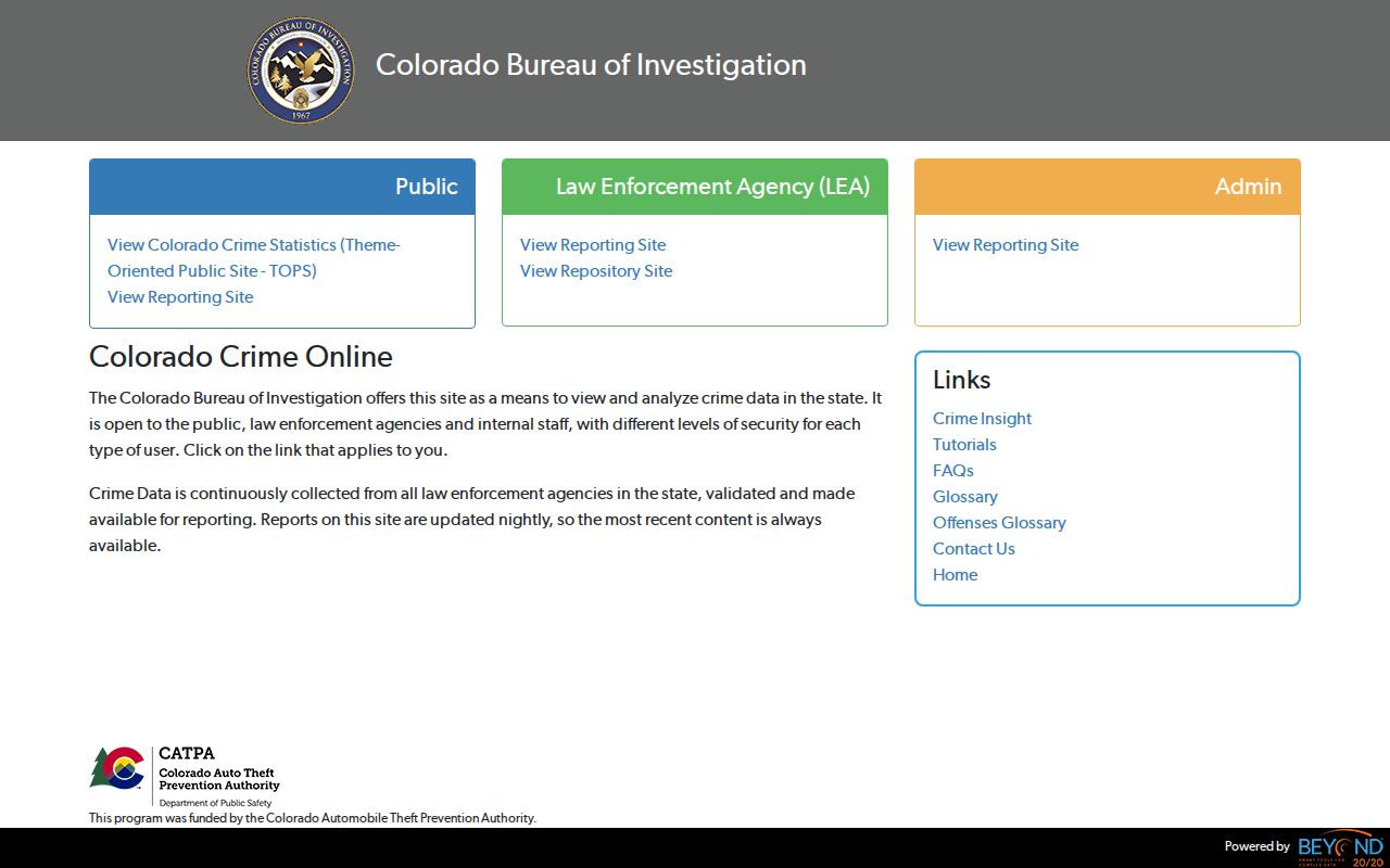 Gilpin County arrest history Colorado crime statistics portal