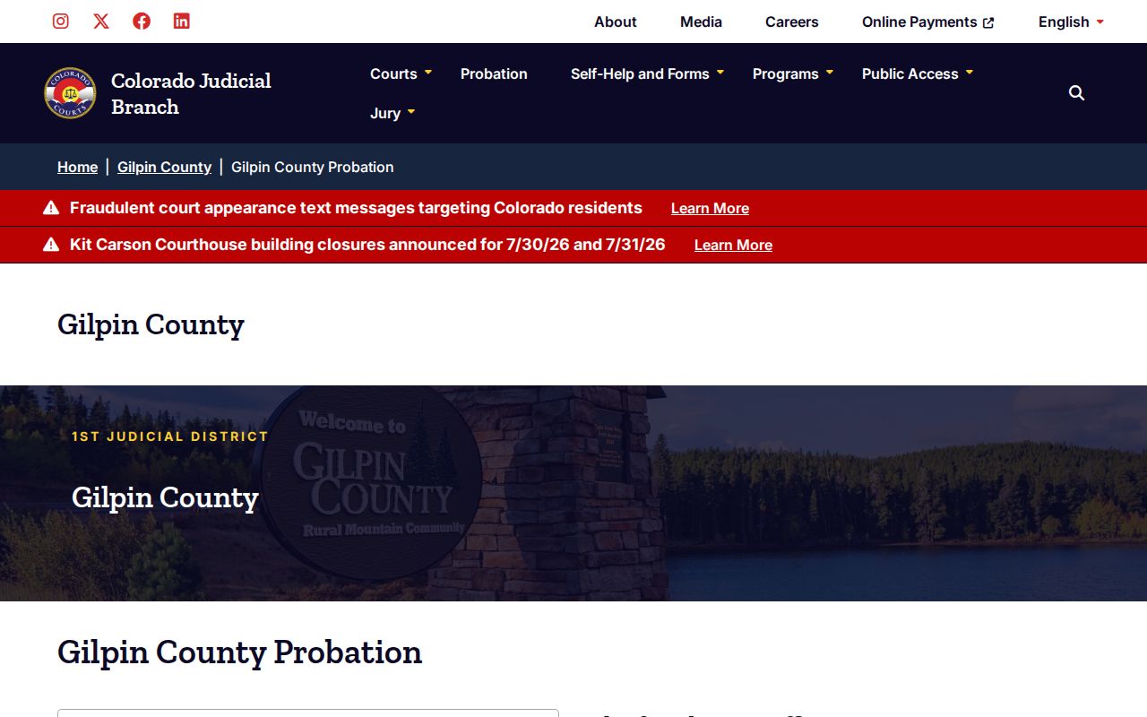 First Judicial District probation services for Gilpin County